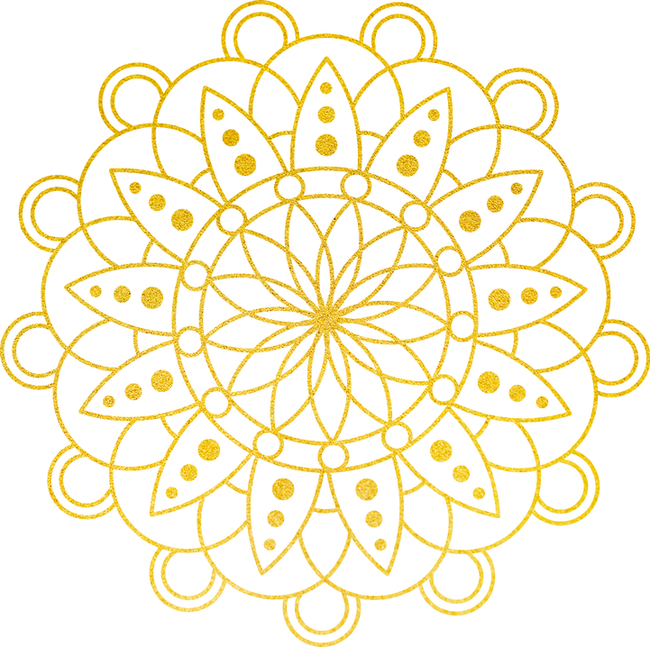 Gold Foil Indian Rangoli Circular Pattern
